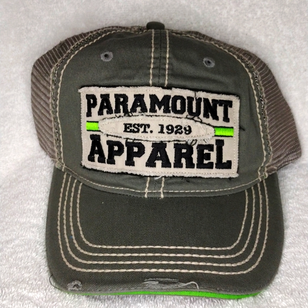 Trucker Hat:  Distressed PARAMOUNT APPAREL EST 1929